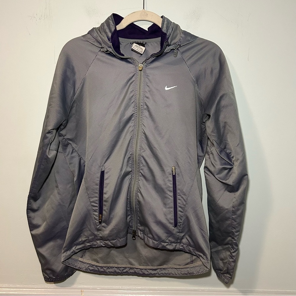 Nike Storm-Fit Purple & Gray Full-Zip Hooded Windbreaker Size Small